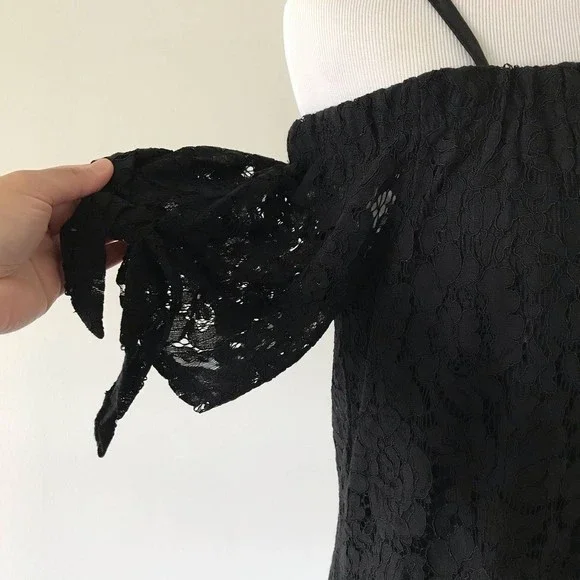 Miss Chievous Black Lace Off-the-Shoulder Top - Medium - Picture 5 of 6